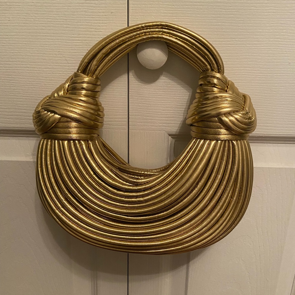 Gold top handle bag